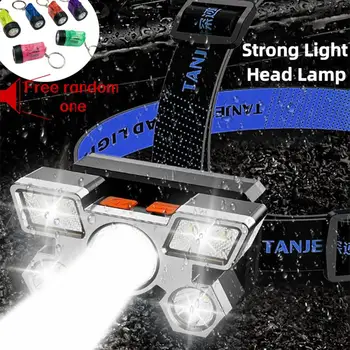 5 Светодиодная фара Сильный свет Налобный фонарь USB Перезаряжаемый налобный фонарь Встроенный аккумулятор Рыбацкий фонарик OutdoorLantern