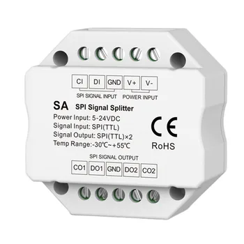 SA Разветвитель сигнала SPI TTL Двухсторонний усилитель DC5V-24V DC12V 2 выхода для светодиодных цифровых пиксельных RGB/RGBW лент