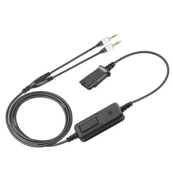  Быстроразъемный кабель гарнитуры колл-центра к двойному адаптеру 3,5 мм Подходит для голосовых вызовов и чата на ПК 200 см