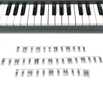 Наклейки на клавиатуру пианино Съемные наклейки на клавиатуру пианино Руководство по граблям для фортепиано Изучайте маркер для заметок Мгновенное наложение для начинающих