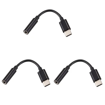 3X USB C на 3,5 мм адаптер кабеля для наушников / разъема для наушников, тип C 3.1 Штекерный порт - 3,5 мм женский стереофонический аудиоразъем Aux