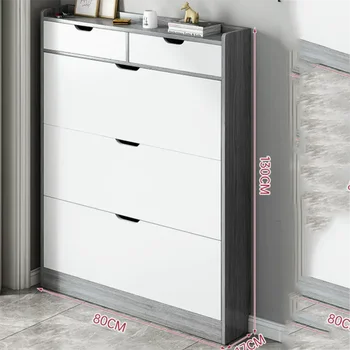 Белый организованный шкаф для хранения обуви Экономия места Шкафы для гостиной Многофункциональная корпусная мебель Mueble Entrada XG006