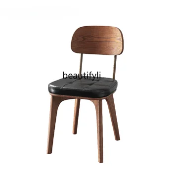 Дизайнерский обеденный стул из массива дерева бревенчатый подлокотник скандинавский индустриальный ретро американский спинка стул столовая мебель